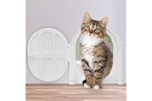 AUTOWT Cat Door Interior Door - 9.4×10.8in No Noise Lockable Indoor Cat Door - No Flap Pet Cat Door Indoor for Cat Puppy Kitt