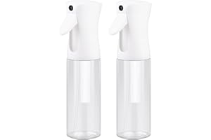 VIGOR PATH Continuous Spray Bottle for Hair – Fine Mist Mister for Hairstyling, Cleaning, Plants, Pets, Barbers, Salons, and Essential Oil Applications (300ml/10.1 oz) Clear 2 Pack