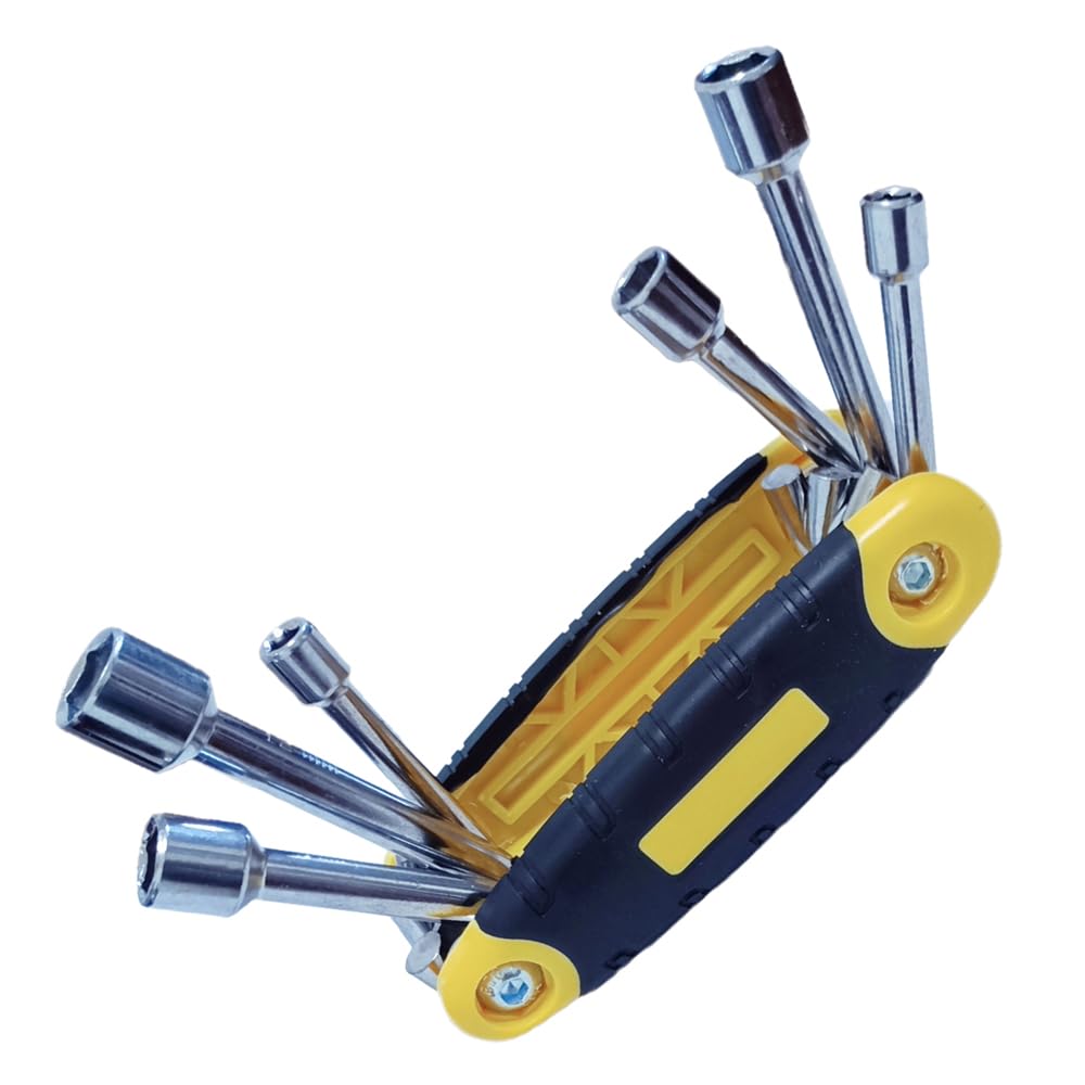 Photo 1 of PANSHIYON Folding Nut Driver,6 in 1 Portable Hex Nut Driver Set Metric,5mm 6mm 8mm 9mm 10mm 12mm Socket Wrench for Repair