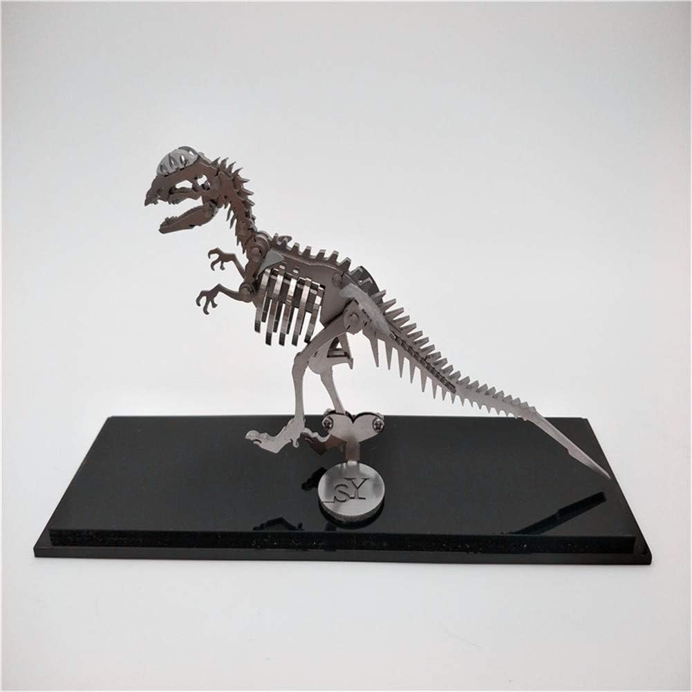 CWHALE 3D DIY Metal Model Puzzle, Detachable Assembly Stainless Steel Model Puzzle, Educational Construction Toy Kits, Brainteaser Gifts for Kids Teens,Dilophosaurus
