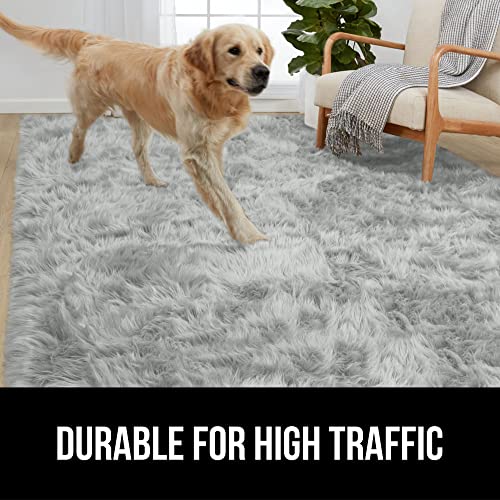 Gorilla Grip Fluffy Faux Fur Rug, Machine Washable Soft Furry Area Rugs, Rubber Backing, Plush