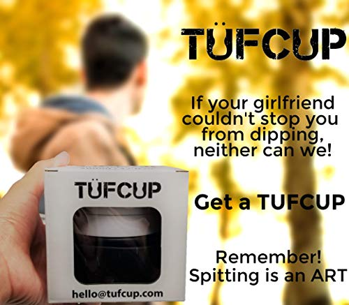 Tufcup Portable Spittoon Bottle for Chewing Tobacco - Reusable Spit Dipping Cup with Lid - Collapsible, Spill Resistant, Leak Proof Travel Spitter - Silicone Body - Fits Most Cup Holders, 17 Oz, Black - Thumbnail 2