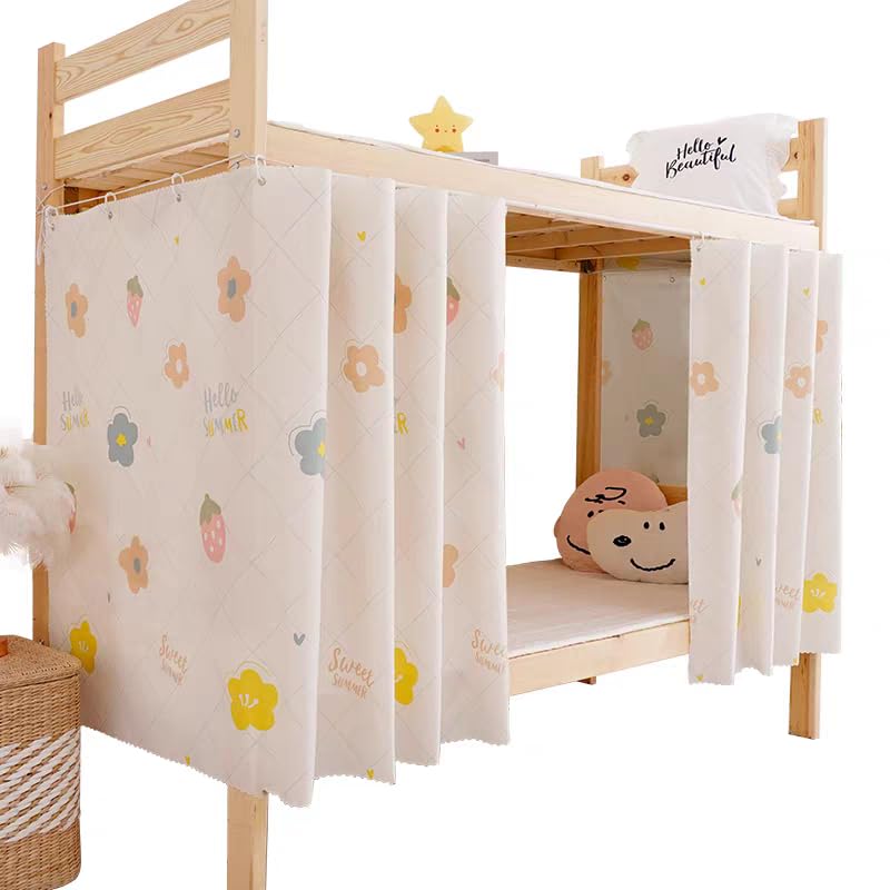 Photo 1 of 2 Pieces Upper/Bottom Bunk Bed Curtains Dorm Home Blackout Privacy Bed Cloth Curtain Shading Breathable Dustproof Bed Canopy with Rope and Buckles for Kids Teen Loft Bed Single Sleeper
