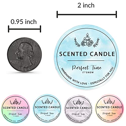 Candle Label Roll, 2 Inch 300pcs Waterproof Labels for Candle Making Supplies, Candle Tins, Candle Container, Candle Jars with lids, Candle Boxes Packaging, Labels Stickers for Candle Making