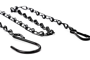 12 Pack 22.4 Inches Decorative Hanging Chains Black Hook Chains Mental Chain Hanger for Bird Feeders,Planters,Lanterns,Wind C