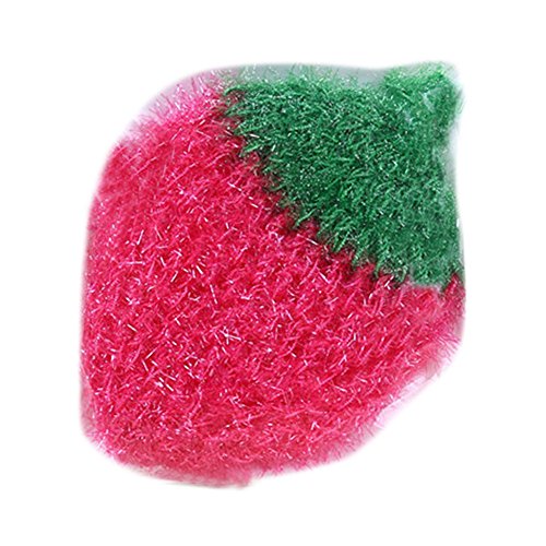 mk. park - Cute Strawberry Scouring Pad Kitchen Cleaning Tool Absorbent Towel Dish Cloth (Pink)