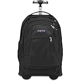 JanSport Driver 8 Rolling Backpack - Wheeled Travel Bag with 15-Inch Laptop Sleeve, One Size, Black