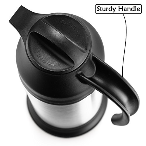 ChefGiant Coffee Carafe 24 oz, Coffee Thermos Set of 2, Coffee Server Vacuum Insulated Stainless Steel Carafe, Hot Beverage Dispenser, Water Carafe, Black & Silver Thermal Coffee Carafe,Double Wall - Thumbnail 4