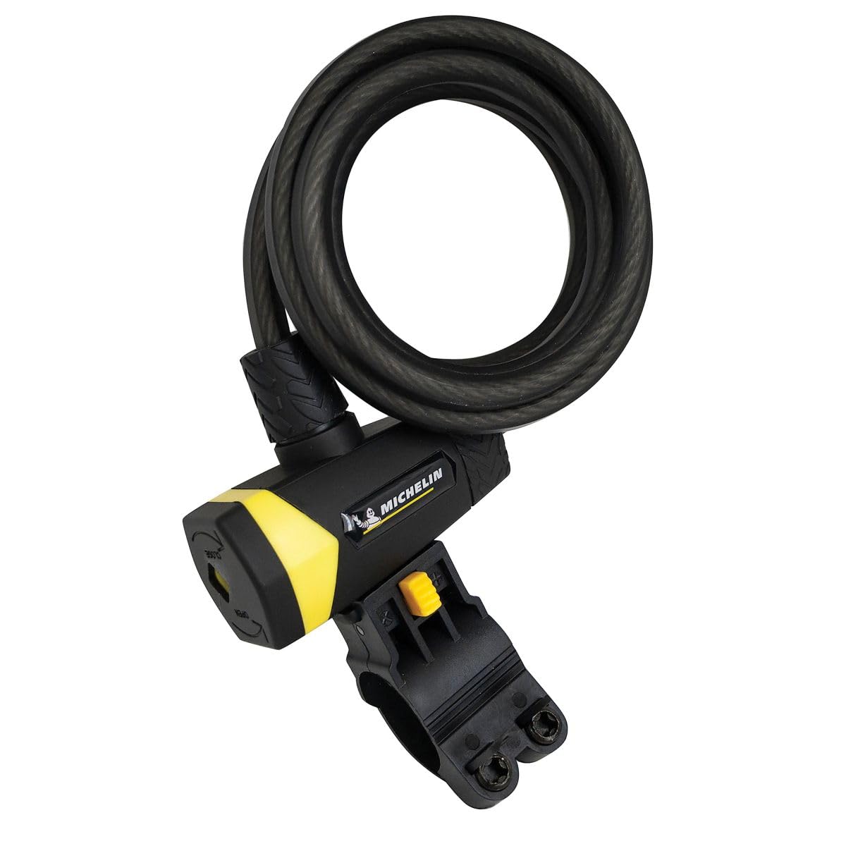 MICHELIN 801116 Spiral Lock Ø 10 x 380 m + Bracket, Multiple Colours, Longueur: 1,80m, Set of 10 Pieces