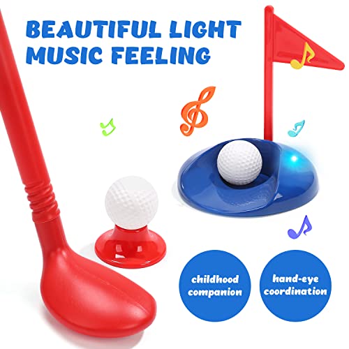 EagleStone 3 in 1 T Ball & Golf & Tennis Baseball Sets for Toddlers, Adjustable Tball Set for Kids 3-5, Golf Set with E-Practice Hole,Outdoor Indoor Game Toys w/ 11 Balls for Boys Girls