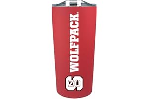 Campus Colors NCAA Stainless Steel Tumbler perfect for Gameday - 18 oz - Double Walled - Keeps Drinks Perfectly Insulated (NC State Wolfpack - Red)