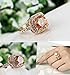 Yoursfs Halo Ring Rose Gold Plated Women Fashion Jewelry Yellow Stone Cocktail Vintage Amber Crystal Ring Size 7 Gift