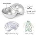 Duzcli 12 Sets DIY Metal Bath Bomb Mold with 24 Pieces 3 Sizes,100 Packs 6 X 6 inch Shrink Wrap Bags,2 Pieces Gift Bags for Crafting your Own Fizzles(Instructions Included)