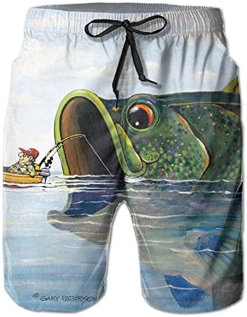Cartoon Fish And Fisherman Men Shorts