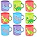 Dinosaurs Mugs - (Pack of 12) Mini Plastic Cups for Kids, Reusable Novelty Mugs for Goody Bags Favors and Jurassic Dinosaur Party Supplies by Bedwina