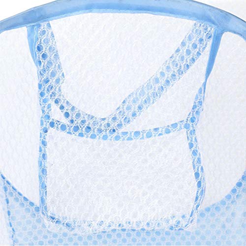 Portable, Durable Handles, Laundry Basket Pop Up Mesh Bin Tidy Storage Foldable Cloth Washing Bags Hamper 2Pcs (Blue)