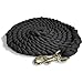 Intrepid International Horse Tack - Heavy Duty Cotton Rope Lead Ropes for Horses, with Durable Brass Trigger Snap, Attaches to Halter or Harness, Soft and Comfortable Grip - Black, 10 Feet