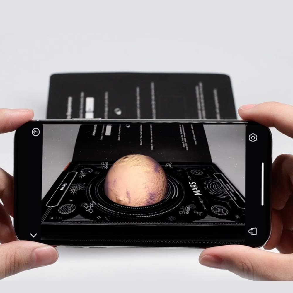 AstroReality: Planetary AR Notebook, Embossed Hardcover Writing Journal, Augmented Reality App Enabled, 7x5 Inches, 176 Graph + Blank Pages, Perfect Space Gift (Mars) : Office Products