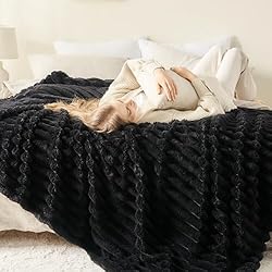 NEWCOSPLAY Super Soft Twin Blanket Black Premium