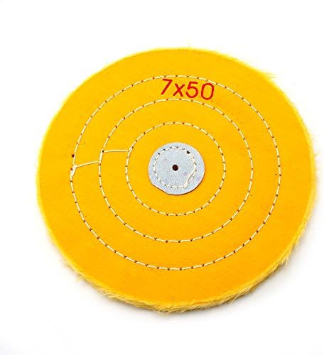 7" inch yellow Soft Cotton Buffing and Polishing Wheel 4mm Arbor,50Ply