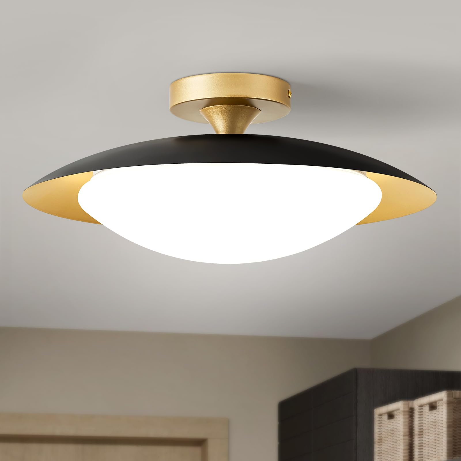 Dimmable Mid Century Modern Semi Flush Mount
