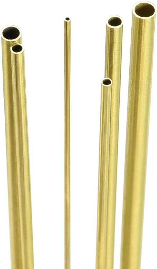 sourcing map Brass Tube, 1mm 1.5mm 2mm 2.5mm 3mm 3.5mm OD x 0.2mm Wall Thickness 300mm Length Seamless Round Pipe Tubing, Pack of 6 - Image 5