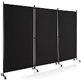 Giantex 3 Panel Room Divider with Wheels, 103''W x