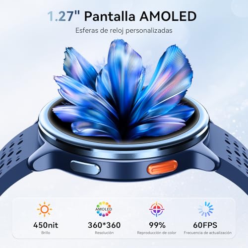 Men's Smart Watch 1.27 Inch Smartwatch Woman Round 2 Straps, Sleep Monitor Health and Fitness Functions 120+ Sports Modes 3ATM Waterproof for iPhone/Samsung/Android NBlack