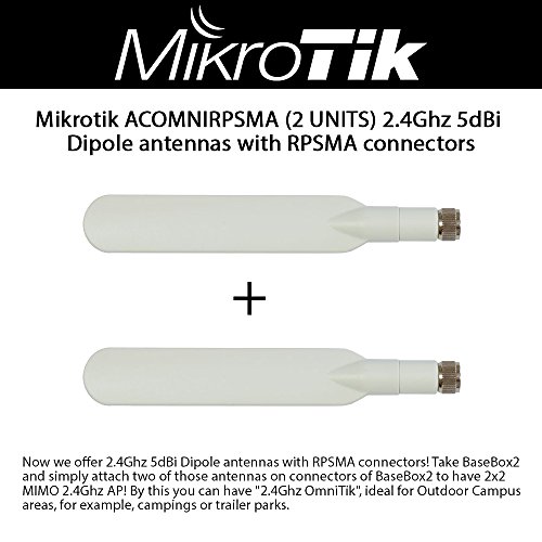 Mikrotik ACOMNIRPSMA (2 UNITS) 2.4Ghz 5dBi Dipole antennas with RPSMA connectors