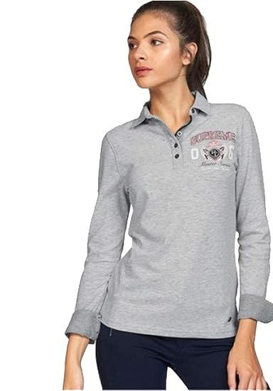 TOM TAILOR Polo Team Damen Langarm Poloshirt Polo Shirt Langarmshirt Kragen