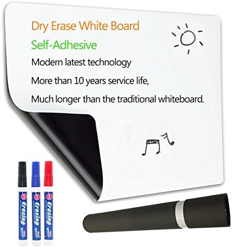Dry Erase Board For Wall &amp; Refrigerator, 23"x17" Self Adhesive White Board Wall Stickers For Kids Room, Ideal for Home, Office &amp; School Using