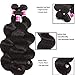 SKYDO Brazilian Virgin Human Hair Body Wave Bundles with Closure (16 18 20 +14) Body Wave Human Hair Bundles with Closure 4×4 Free Part Natural Color