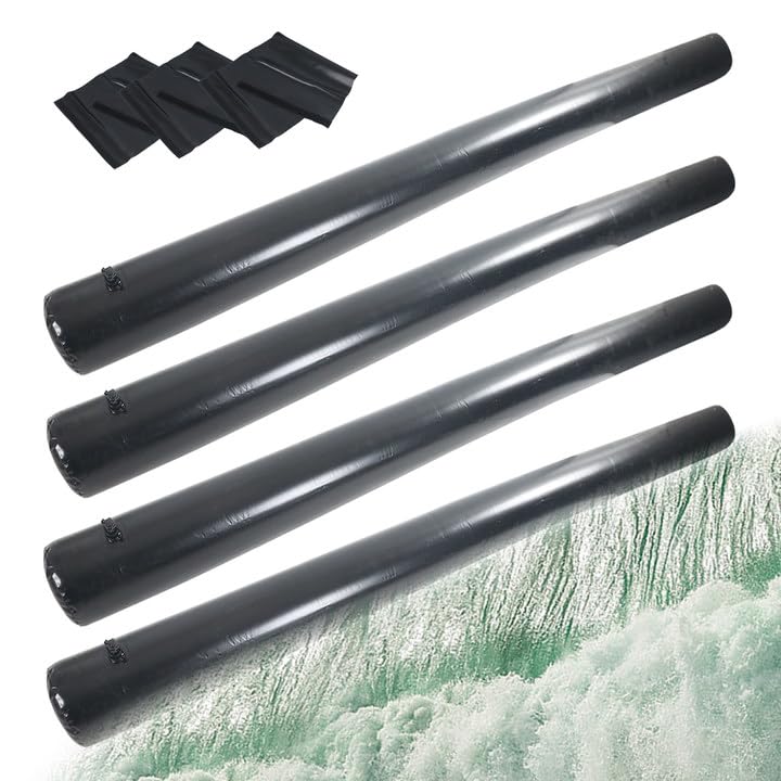 Photo 1 of 4 Pack PVC Flood Barriers Bags, 11.8Ft x 6.7 in Inflatable Flood Barriers for Home Water Barrier Bag Reusable Flood Prevention Barriers Sandbag Alternative for Home Outdoor Flood