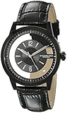 Stuhrling Original Men's 946.03 Winchester Quartz Transparent-Dial Black Genuine Leather Strap Watch