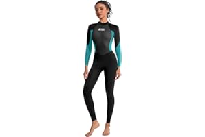 KMT Women Wetsuit, Womens 3/2mm Wetsuits Full Upgrade CR Neoprene Wet Suits Back Zipper