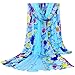 GERINLY Silk-Like Travel Wrap Scarf Sweet Flowers Pattern Beach Cover Up