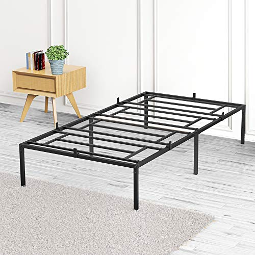 Alkmaar Twin Size Bed Frame,14 Inch Black Metal Twin Bed Frame,No