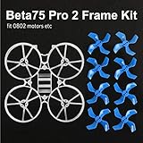 BETAFPV Beta75 Pro 2 FPV Whoop Frame Kit with Gemfan 2 Sets 40mm 4-Blade Props 1.0mm Shaft Blue FPV Propellers for 0802 Brushless Motor Tiny Whoop Drone Beta75 Pro 2 Beta65X