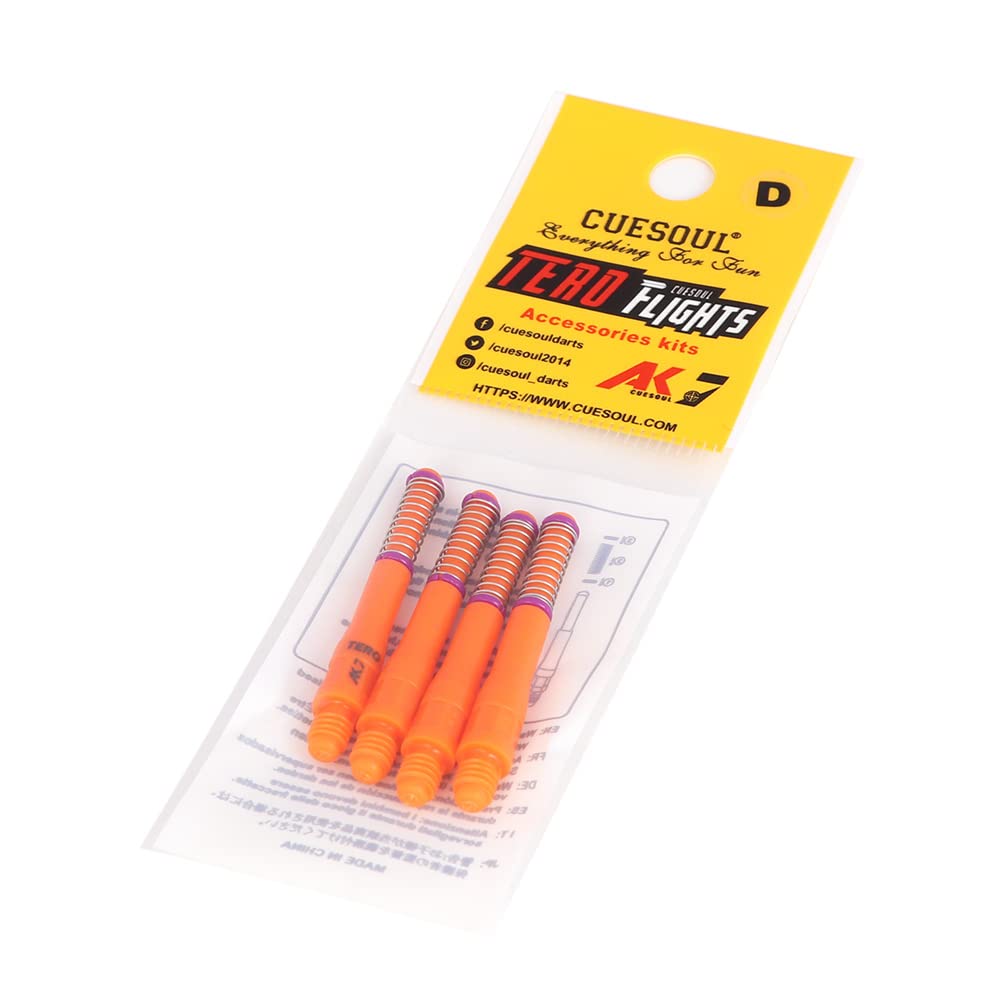 CUESOUL TERO Orange AK7 Dart Shafts Built-in Spring Telescopic, Set of 4 pcs(CS-AK7+11G47)