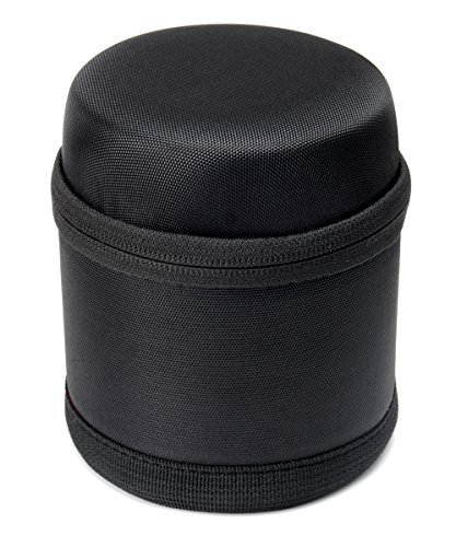 WGear Semi-Hard Lens Case for DSLR Camera Lens (Canon, Nikon, Sony, Pentax, Olympus, Panasonic,etc Listed with Models Below), Medium Size with Carabiner, Lens Cleaning Wipe (Black Medium)