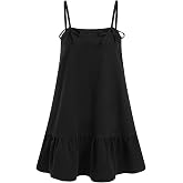 CIDER Womens Denim Overall Dress Jumper with Pockets Adjustable Strap | Ruffle Hem, Tiered, A Line, Boho, Jean Dresses, Loose Fit, Summer Outfits