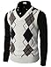 H2H Mens Casual Slim Fit Argyle V-Neck Golf Sweater Vest Of Various Colors