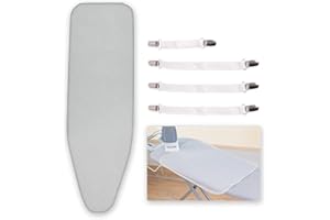 Exclen Thick Ironing Board Cover and Pad, Resist Scorching and Staining, Reflective Silicone Ironing Board Cover, Elastic Edges, 4 Fasteners, Large Protective Scorch Mesh Cloth, Fit Boards 14"x 43"