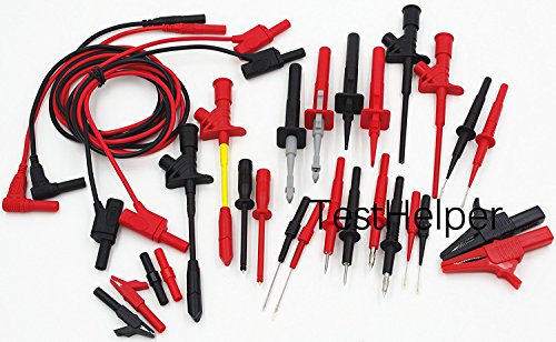 TestHelper TH-21-KIT Electronic Specialties Test Lead Kit For Multimeter Meter,Fork,Crocodile Alligator Clip Clamp,Hook,Piercing,Flexible Probe,Stackable 4mm Banana,Lantern Probe,Pincer,Adaptor - Thumbnail 3