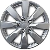 OxGord Hubcap for Toyota Corolla (Single Piece) Wheel Cover - 16 Inch Silver Replacement