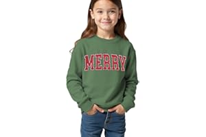 AFUKUIA Kid Christmas Sweatshirt Trendy Girl Boy Merry Pullover Xmas Crewneck Long Sleeve Shirt Tops Winter Outfit 6-11 Years