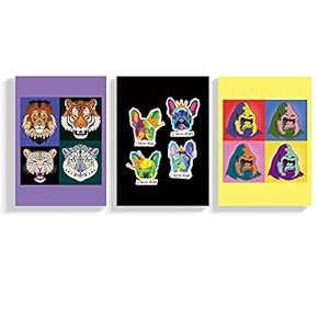 3 Panel Canvas Wall Art Pop Colorful Art Canvas Prints Painting Wall Decor for Living Room Wooden Framed Home Decorations - 16"x24" x 3 Panels