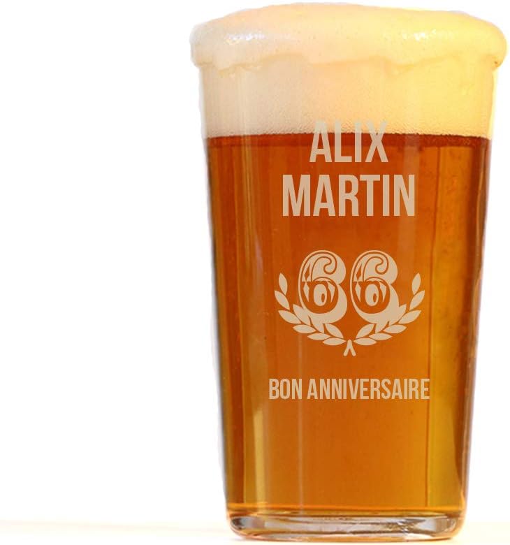Cadeaux Com Verre A Biere Bon Anniversaire Personnalise Avec Un Prenom Vaisselle Et Arts De La Table Verres A Biere