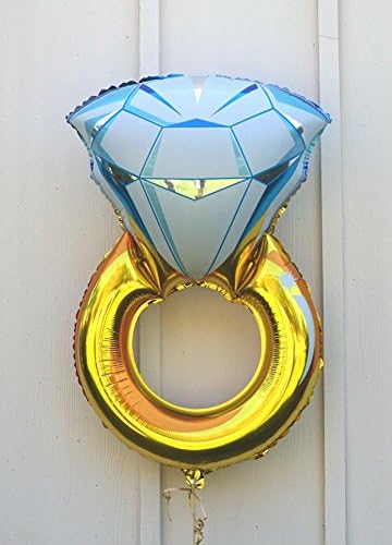 Giant 30" Diamond Ring Foil Balloons Mylar Wedding Bachelorette Engagement Party Decoration (30")