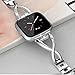 Wearlizer Metal Replacement for Fitbit Versa Bands for Women Rose Gold Silver Black Small Large ï¼ˆSilverï¼‰